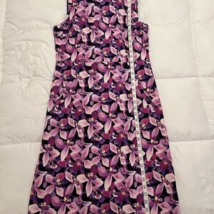 Lands' End Navy and Purple Floral Girl's Dress